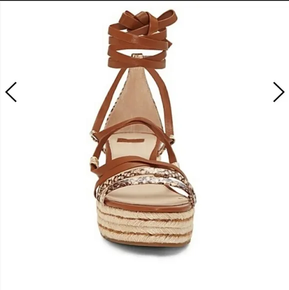 NWOT Louise et Cie Renz Platform Espidrills Wedge Sandals Snake Print Leather 9M