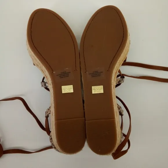 NWOT Louise et Cie Renz Platform Espidrills Wedge Sandals Snake Print Leather 9M