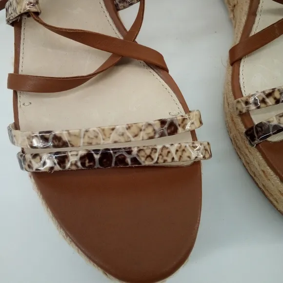 NWOT Louise et Cie Renz Platform Espidrills Wedge Sandals Snake Print Leather 9M
