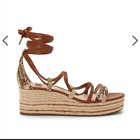 NWOT Louise et Cie Renz Platform Espidrills Wedge Sandals Snake Print Leather 9M