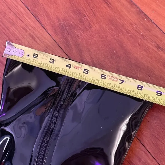 NWOT Pleaser Black Thigh-High Patent Leather Domina-3000 Thigh High Heel Boots