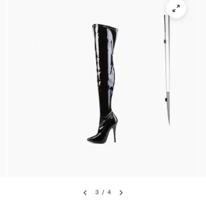 NWOT Pleaser Black Thigh-High Patent Leather Domina-3000 Thigh High Heel Boots