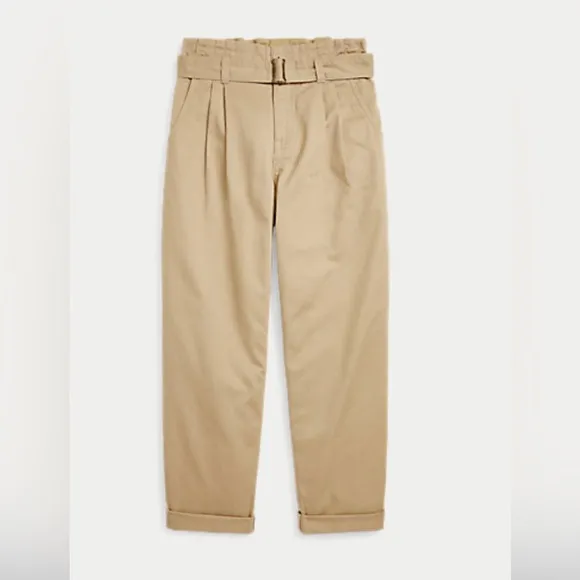 NWOT Polo Ralph Lauren Girls High Waist Khaki Trousers Size 12