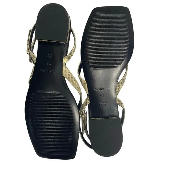 NWOT - Reformation Maryam Snakeskin Thong Sandal
