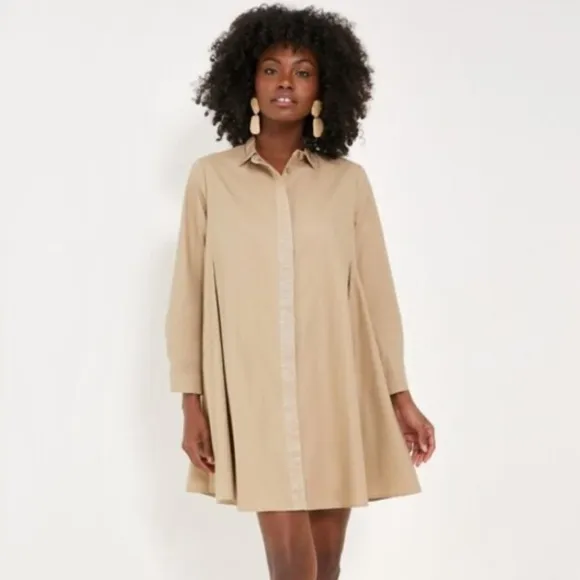 NWOT Tuckernuck Wren Shirt Dress, Barcelona Beige