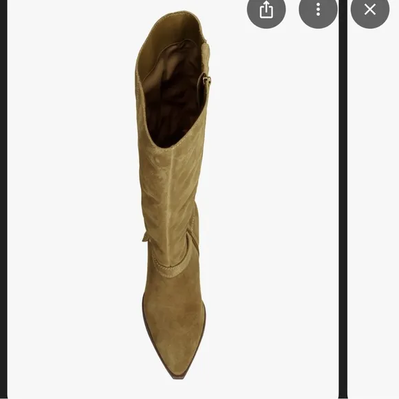 NWOT VINCE CAMUTO Grathlyn Seude Leather Tan Knee High Boot Size 6.5