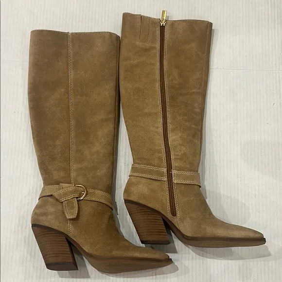 NWOT VINCE CAMUTO Grathlyn Seude Leather Tan Knee High Boot Size 6.5