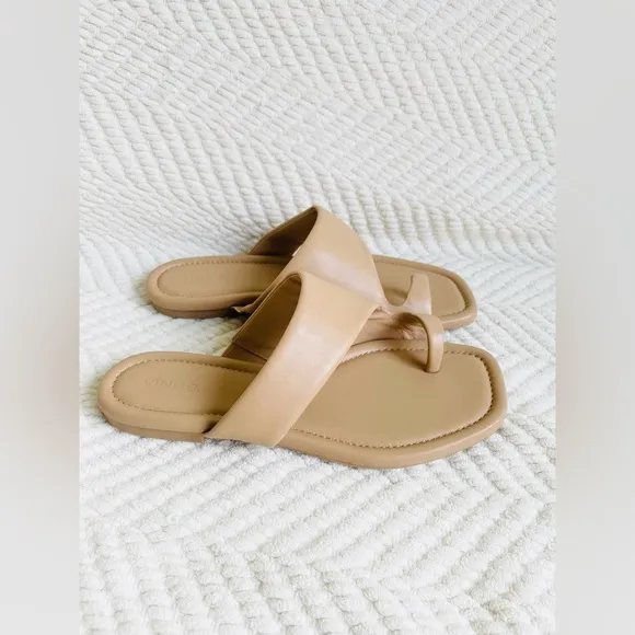 NWOT Vince tank premium leather toe wrap sandals, sz 8/38 US. Orig $295 
