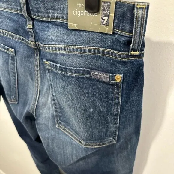 NWT 7 For All Mankind Slim Cigarette Jeans | Size 31 | Blue Wash