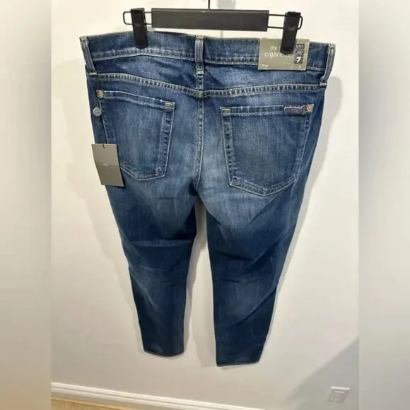 NWT 7 For All Mankind Slim Cigarette Jeans | Size 31 | Blue Wash