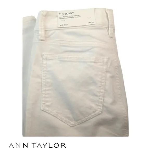 NWT Ann Taylor White Modern Skinny Pants