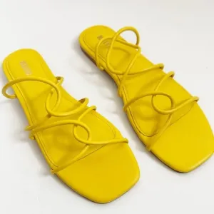 NWT Anthropologie Maeve Yellow Strappy Sandals