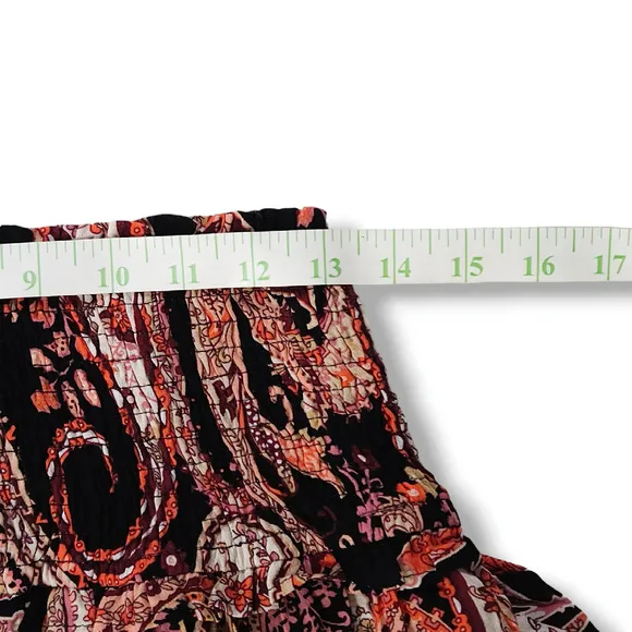 NWT Anthropologie Myla Tiered Floral Paisley Mini Skirt Sz. XS [0-2] Wine