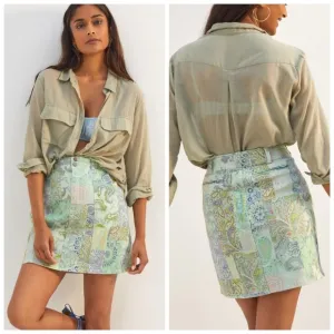 NWT Anthropologie Pilco Patchwork Denim Skirt | 0