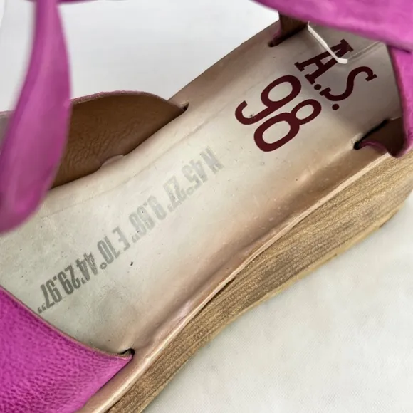 NWT🤩 |•A.S.98•| Fuchsia Wrap Ankle Platform Wedge Sandals Size 36