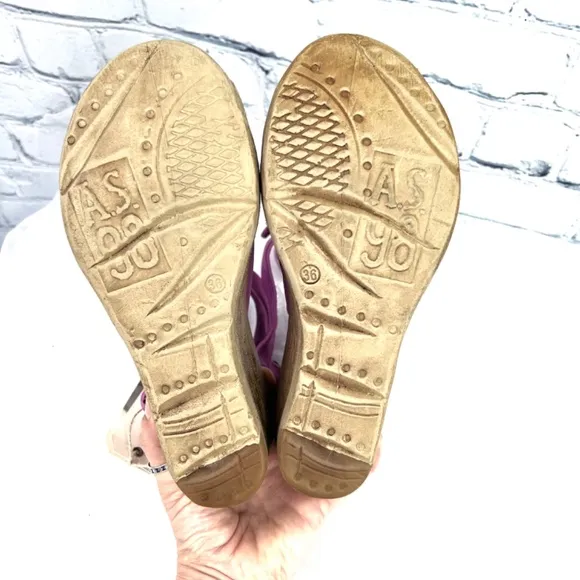 NWT🤩 |•A.S.98•| Fuchsia Wrap Ankle Platform Wedge Sandals Size 36