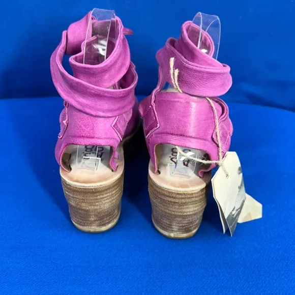 NWT🤩 |•A.S.98•| Fuchsia Wrap Ankle Platform Wedge Sandals Size 36