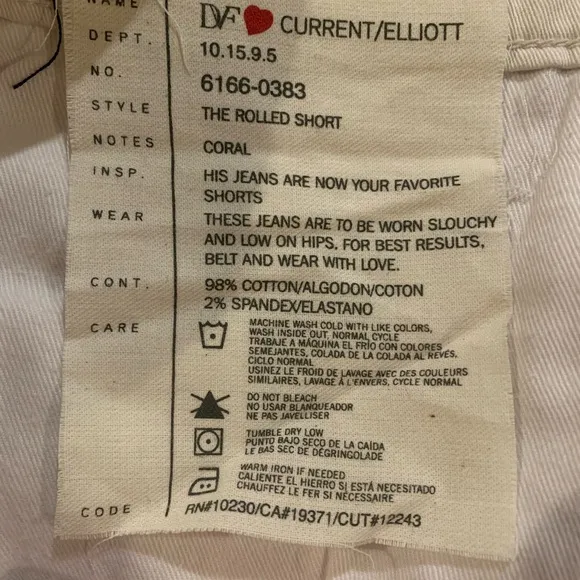 NWT Diane von Furstenberg for Current/Elliot Best Selling Rolls.  Size 27