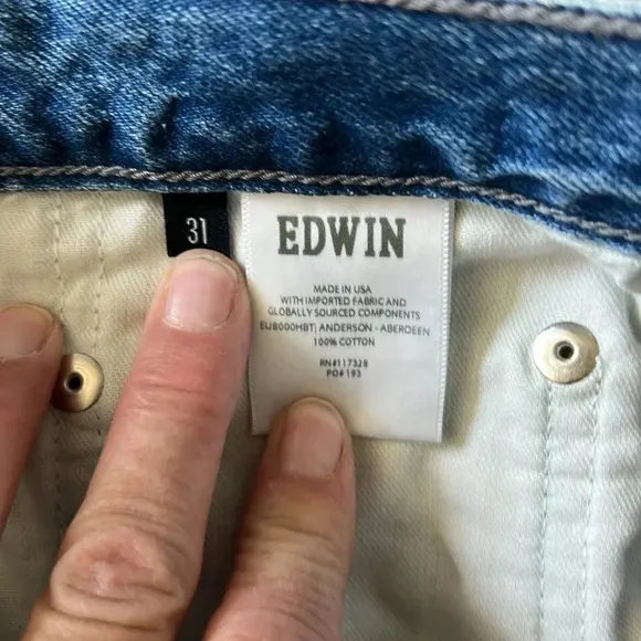 NWT Edwin Anderson Ankle Relaxes High Rise Jeans Medium Aberdeen Wash Size 31