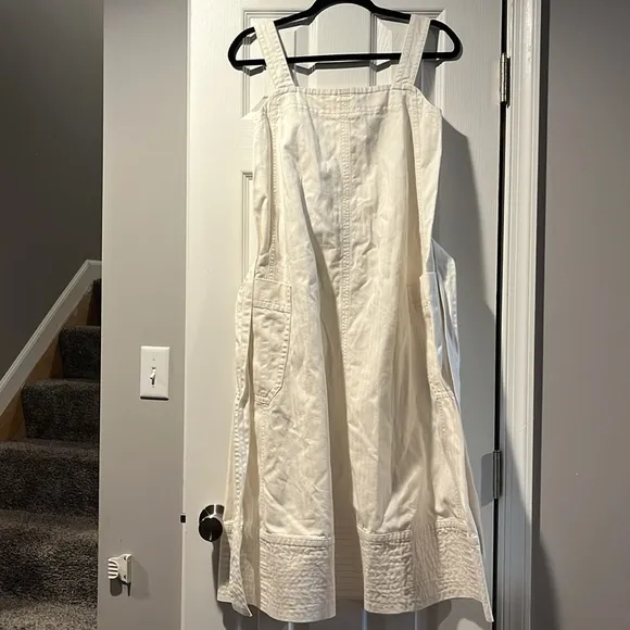 NWT Everlane The Organic Cotton Herringbone Dress woman’s XXS  off white