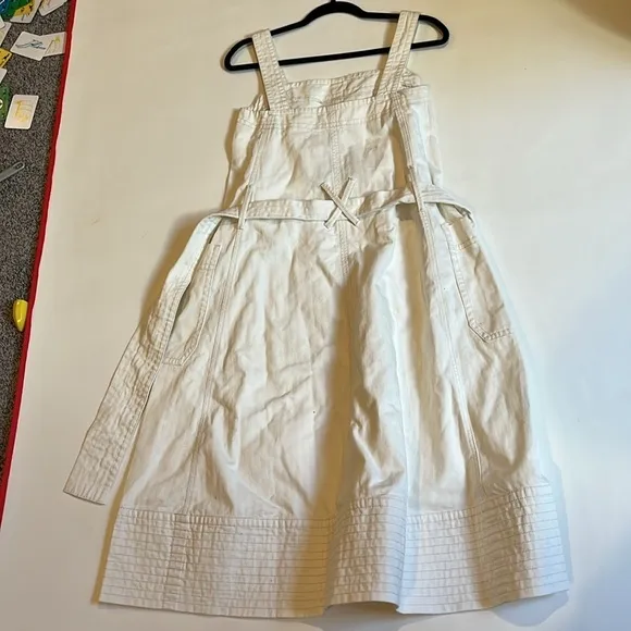 NWT Everlane The Organic Cotton Herringbone Dress woman’s XXS  off white
