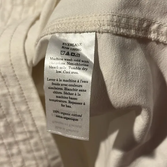 NWT Everlane The Organic Cotton Herringbone Dress woman’s XXS  off white