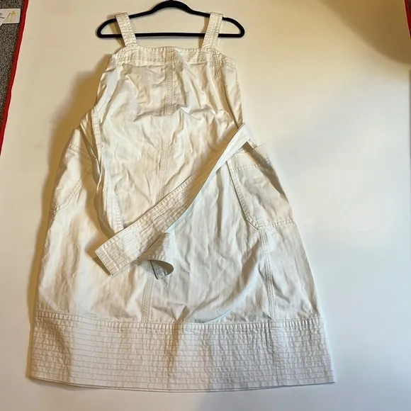 NWT Everlane The Organic Cotton Herringbone Dress woman’s XXS  off white