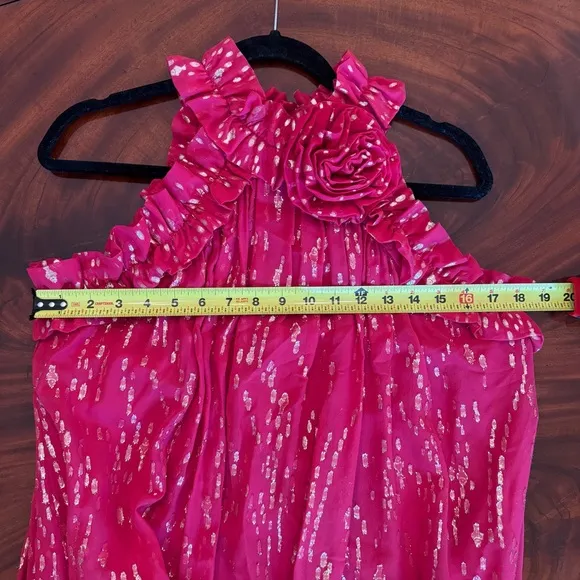 NWT Florian Silk Maxi Dress in Malbec Red Fish Clip Chiffon - Size 6