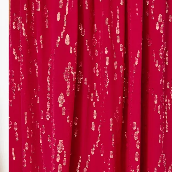 NWT Florian Silk Maxi Dress in Malbec Red Fish Clip Chiffon - Size 6