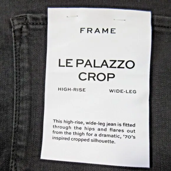 NWT Frame Le Palazzo Crop in Kerry Wide Leg Raw Hem Stretch Jeans 31