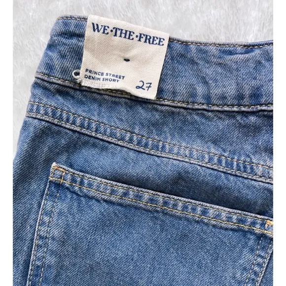 NWT Free People High Rise Micro Fit Prince Street Denim Short in Denim Brews