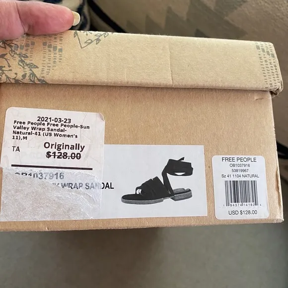 NWT Free People Natural sun valley wrap sandals 11/41