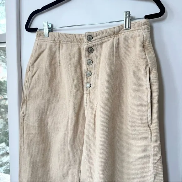 NWT Free People Osaka Barrel Jeans Mid Rise We The Free in Latte Cream