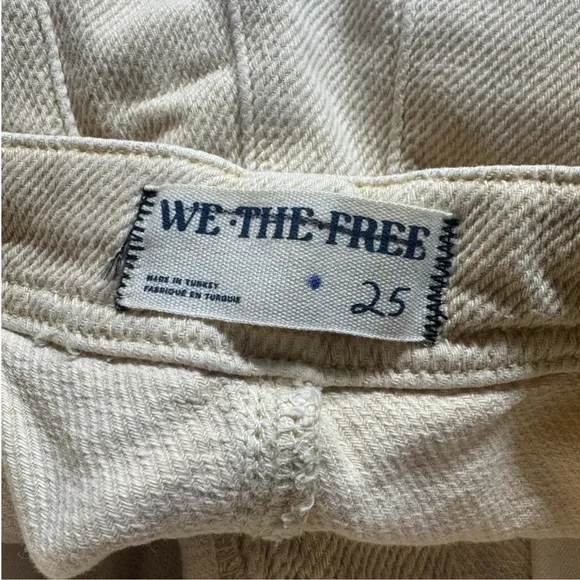 NWT Free People Osaka Barrel Jeans Mid Rise We The Free in Latte Cream