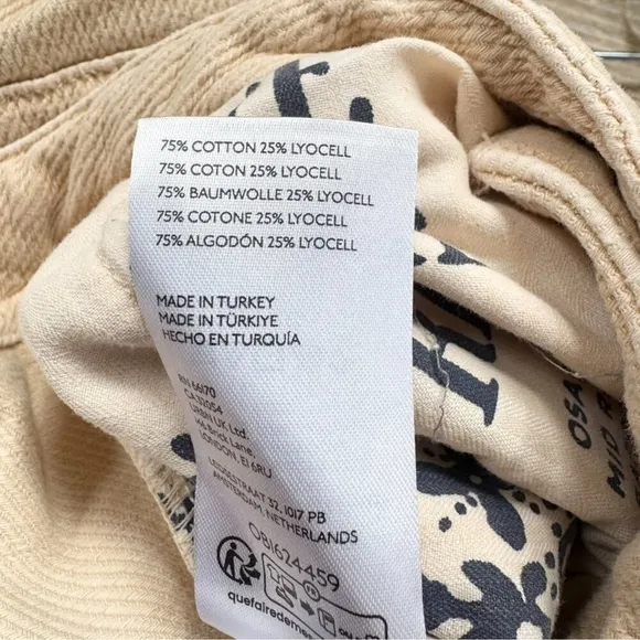NWT Free People Osaka Barrel Jeans Mid Rise We The Free in Latte Cream