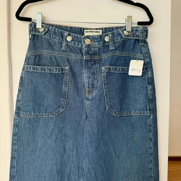 NWT Free People Palmer Cuffed Jeans Mid Rise Denim We The Free