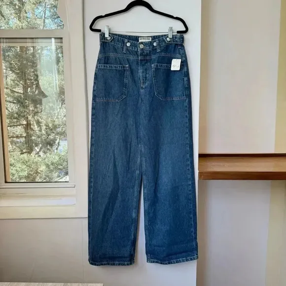 NWT Free People Palmer Cuffed Jeans Mid Rise Denim We The Free