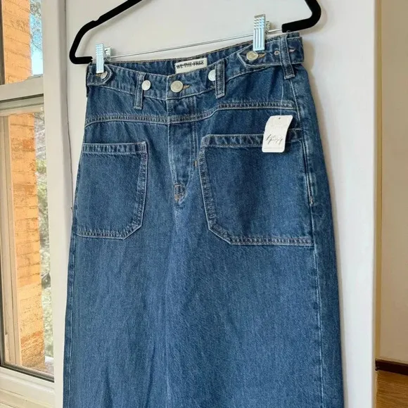 NWT Free People Palmer Cuffed Jeans Mid Rise Denim We The Free