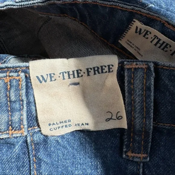 NWT Free People Palmer Cuffed Jeans Mid Rise Denim We The Free