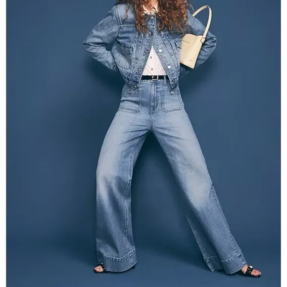 NWT J. Crew 90's High-Rise Wide-Leg Denim Trouser Sz 31 Dani Beca Wash (Light)