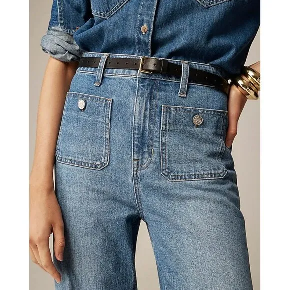NWT J. Crew 90's High-Rise Wide-Leg Denim Trouser Sz 31 Dani Beca Wash (Light)