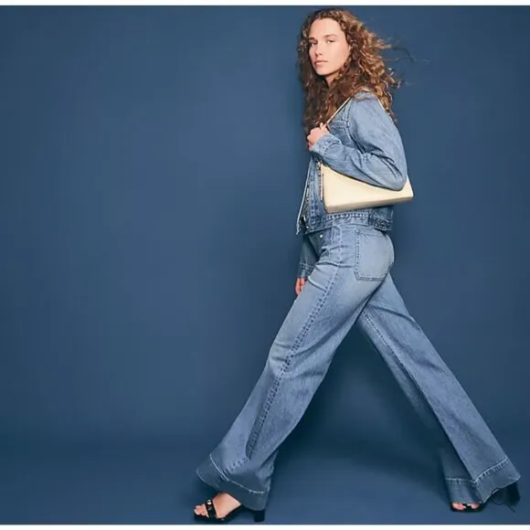 NWT J. Crew 90's High-Rise Wide-Leg Denim Trouser Sz 31 Dani Beca Wash (Light)