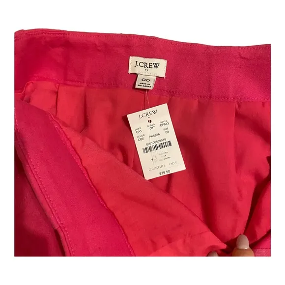 NWT J. Crew Tie Front Fucsia Utility Skirt