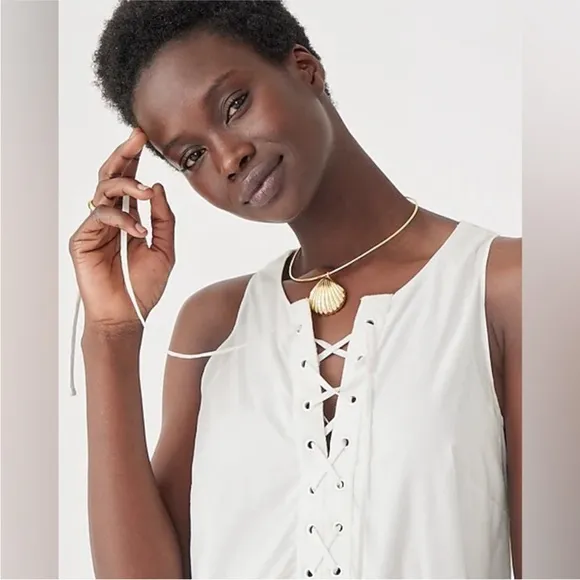 NWT J CREW Tiered lace-up mini dress in cotton poplin