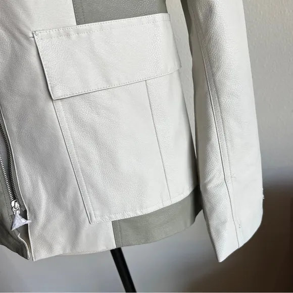 NWT Jordan Faux Leather Colorblock Moto Jacket