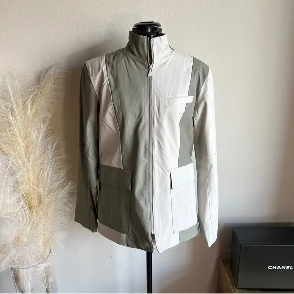 NWT Jordan Faux Leather Colorblock Moto Jacket