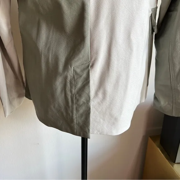 NWT Jordan Faux Leather Colorblock Moto Jacket