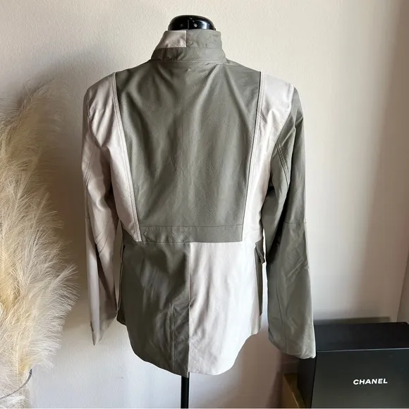 NWT Jordan Faux Leather Colorblock Moto Jacket