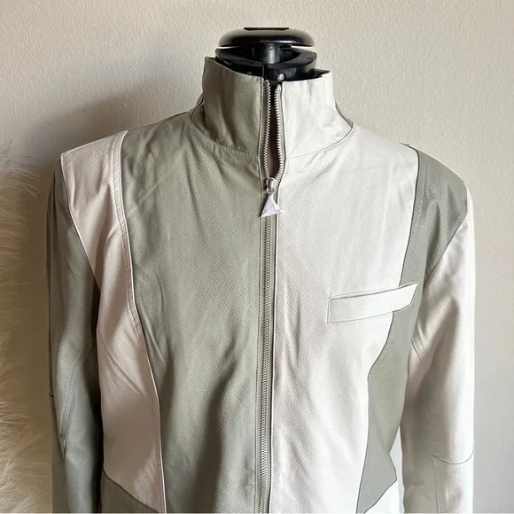 NWT Jordan Faux Leather Colorblock Moto Jacket