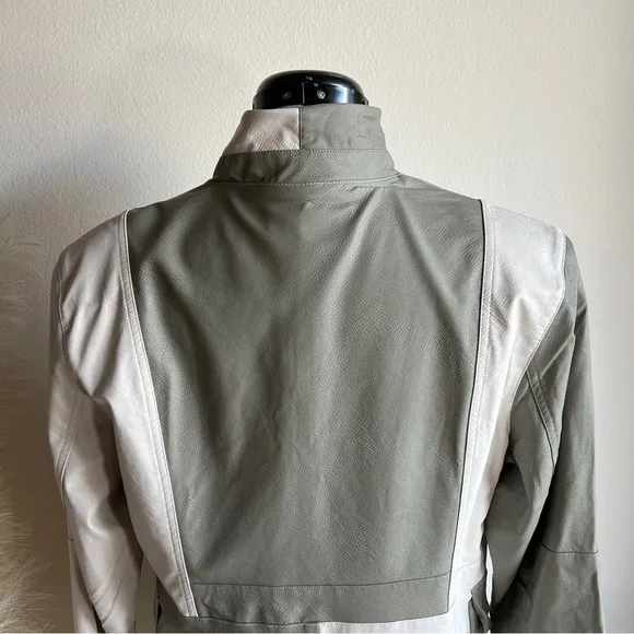 NWT Jordan Faux Leather Colorblock Moto Jacket